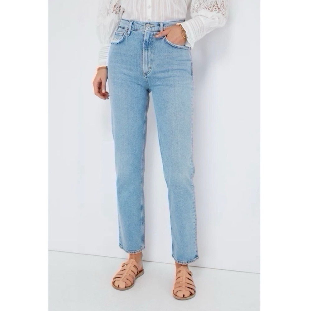 Agolde Lyle Rift Jeans Blue Straight High Rise
